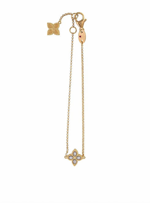 18kt yellow gold Princess Flower diamond bracelet
